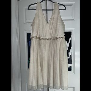 Bcx dress 14W sparkly,champagne color with good gem detailing